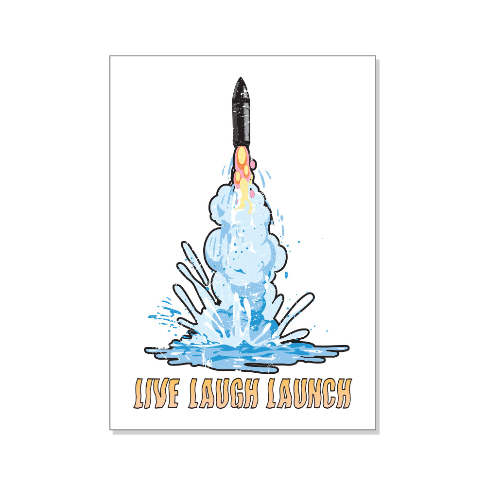 Live Laugh Launch Trident Sticker