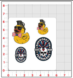 Fireworks on Foreheads/ Patriotic Quack Sticker Pack