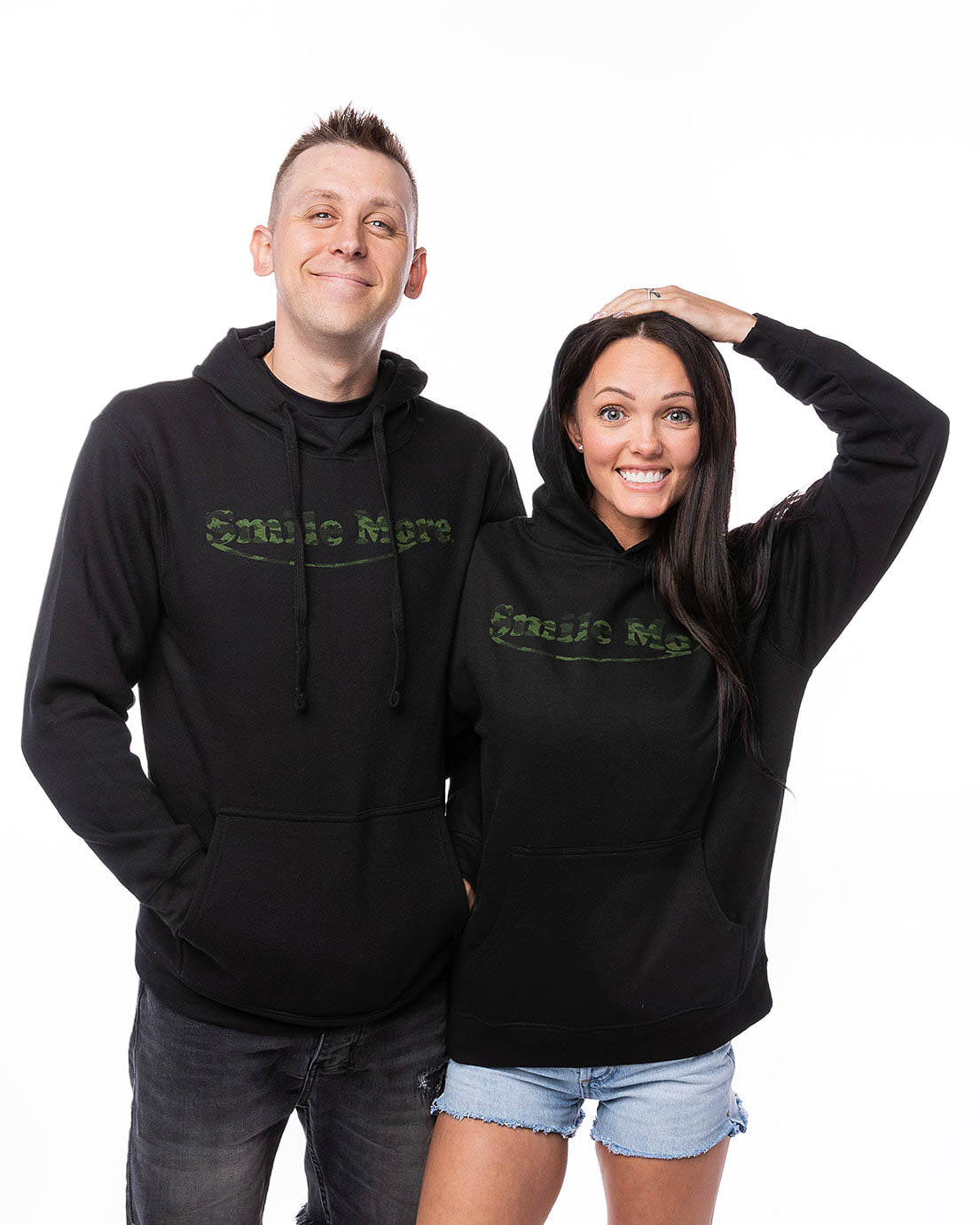 Smile More Camo Hoodie