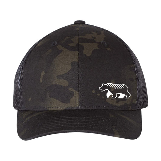 Black Multicam Bear Hat